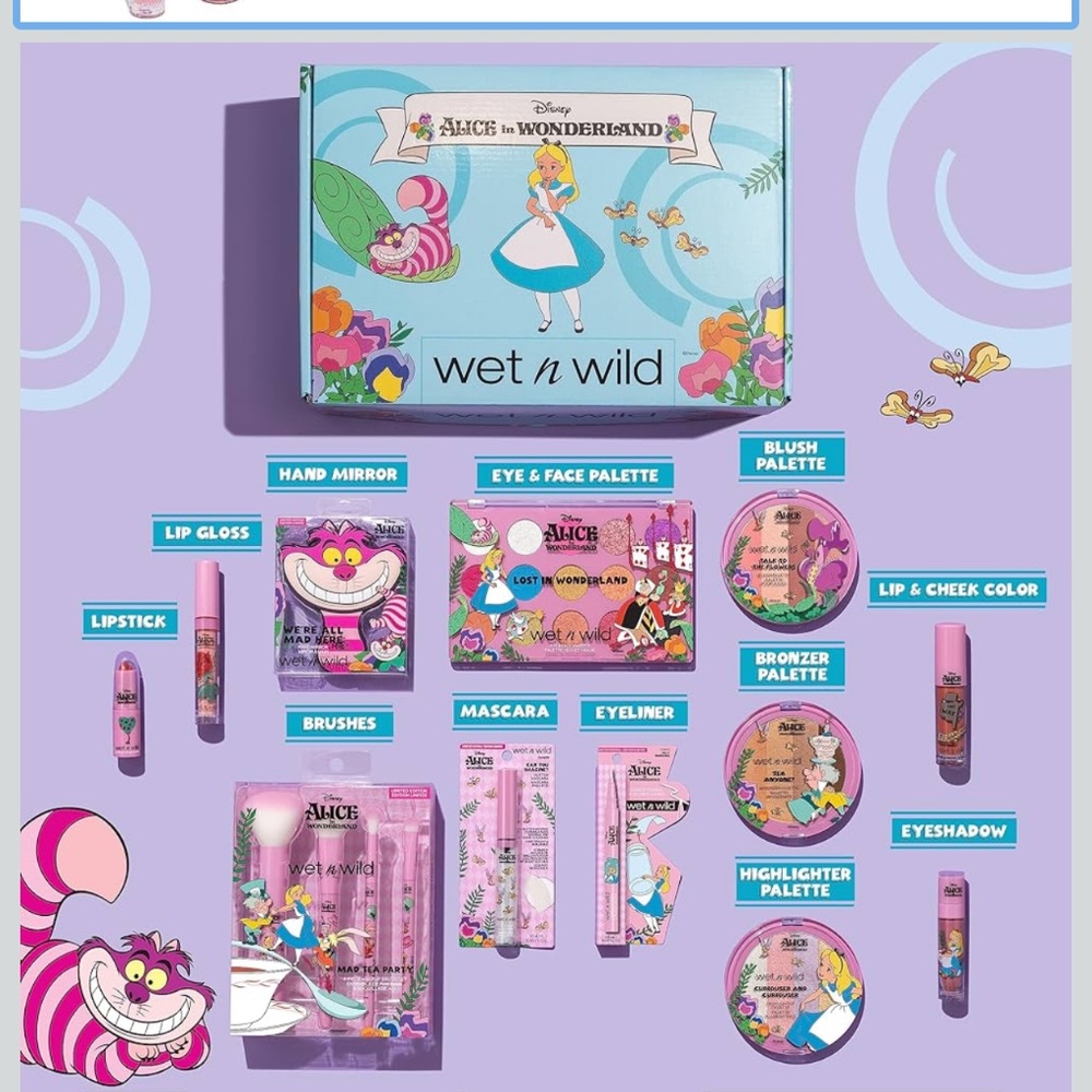 Disney alice in wonderland  wet n wild PR makeup package
